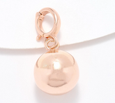 UltraFine 950 Silver 18K Rose Plated Bead Motif Enhancer Charm